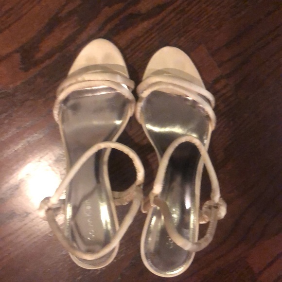 Calvin Klein Blush Strappy Silk Heels - Picture 4 of 5